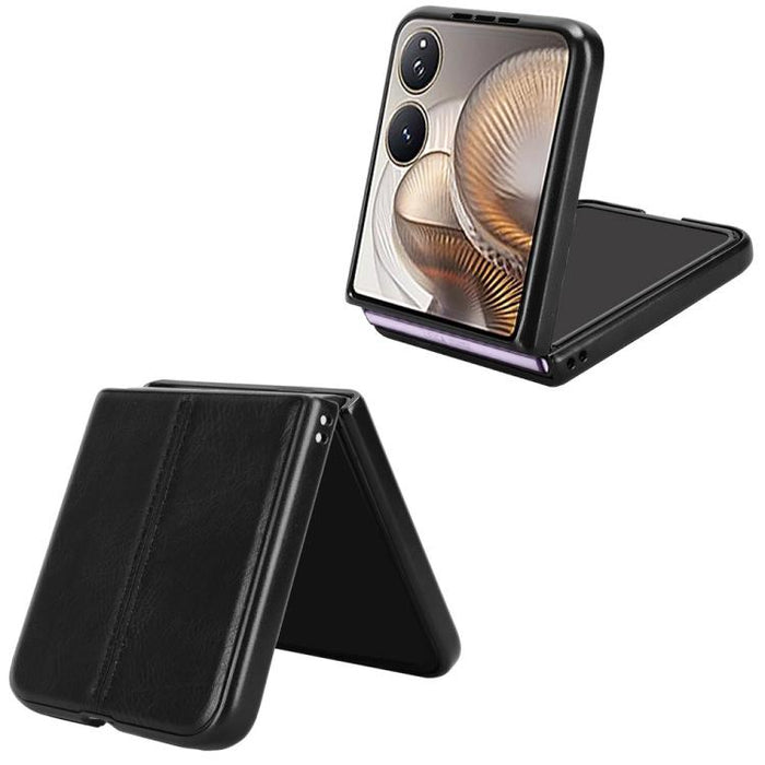 Funda para teléfono con tapa trasera cosida con patrón de vaca, For Xiaomi Mix Flip 2, For Xiaomi Mix Flip, For Xiaomi Mix Fold 4