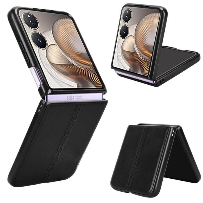 Funda para teléfono con tapa trasera cosida con patrón de vaca, For Xiaomi Mix Flip 2, For Xiaomi Mix Flip, For Xiaomi Mix Fold 4