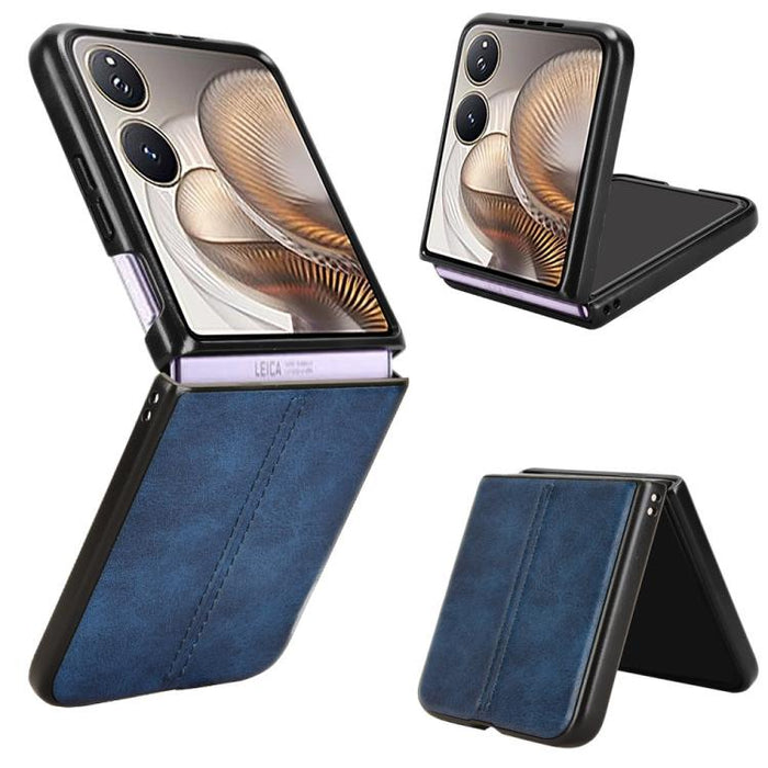 Funda para teléfono con tapa trasera cosida con patrón de vaca, For Xiaomi Mix Flip 2, For Xiaomi Mix Flip, For Xiaomi Mix Fold 4