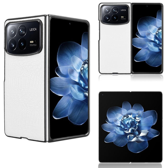 Funda trasera para teléfono con textura de cocodrilo, For Xiaomi Mix Flip 2, For Xiaomi Mix Flip, For Xiaomi Mix Fold 4