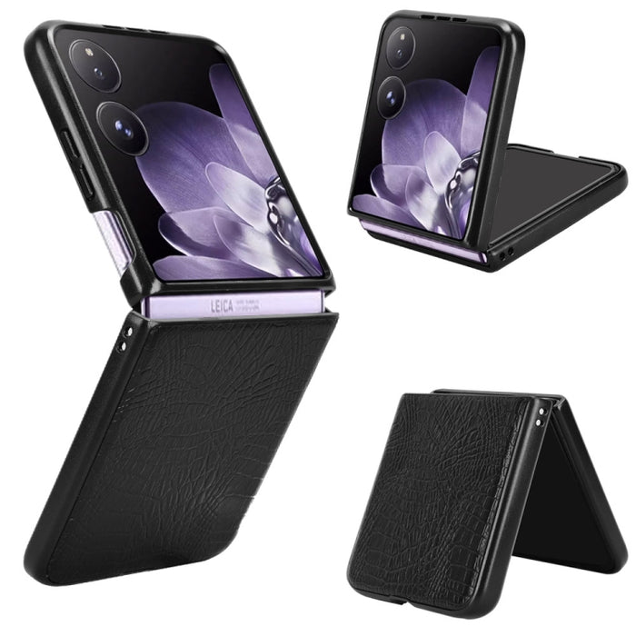 Funda trasera para teléfono con textura de cocodrilo, For Xiaomi Mix Flip 2, For Xiaomi Mix Flip, For Xiaomi Mix Fold 4