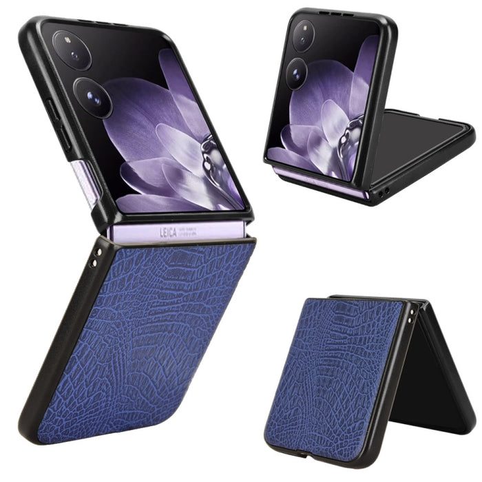 Funda trasera para teléfono con textura de cocodrilo, For Xiaomi Mix Flip 2, For Xiaomi Mix Flip, For Xiaomi Mix Fold 4