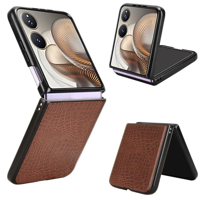 Funda trasera para teléfono con textura de cocodrilo, For Xiaomi Mix Flip 2, For Xiaomi Mix Flip, For Xiaomi Mix Fold 4
