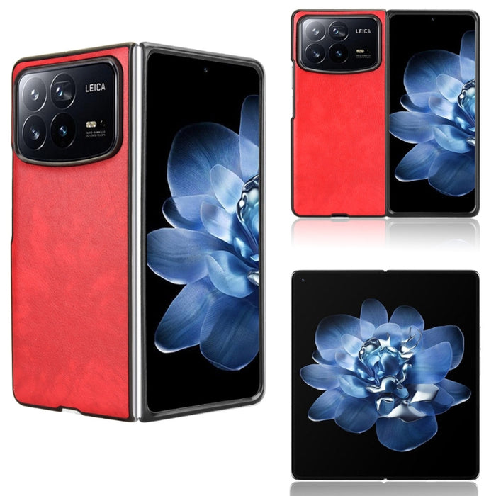 Funda trasera para teléfono con textura de lichi, For Xiaomi Mix Flip 2, For Xiaomi Mix Flip, For Xiaomi Mix Fold 4