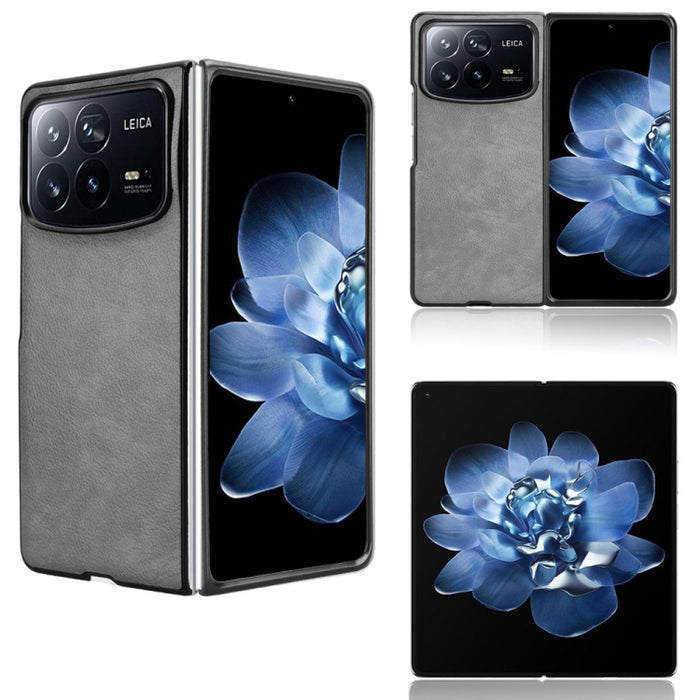 Funda trasera para teléfono con textura de lichi, For Xiaomi Mix Flip 2, For Xiaomi Mix Flip, For Xiaomi Mix Fold 4
