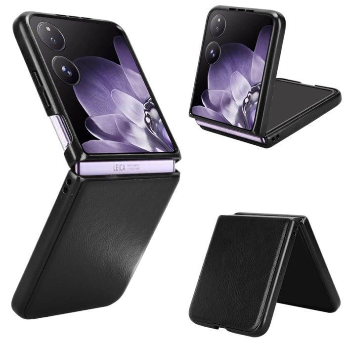Funda trasera para teléfono con textura de lichi, For Xiaomi Mix Flip 2, For Xiaomi Mix Flip, For Xiaomi Mix Fold 4