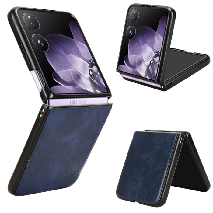 Funda trasera para teléfono con textura de lichi, For Xiaomi Mix Flip 2, For Xiaomi Mix Flip, For Xiaomi Mix Fold 4