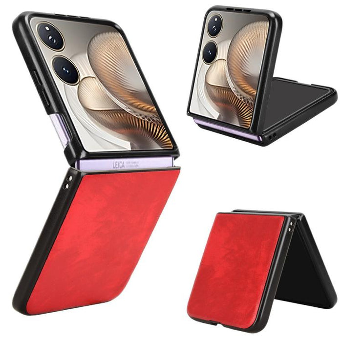 Funda trasera para teléfono con textura de lichi, For Xiaomi Mix Flip 2, For Xiaomi Mix Flip, For Xiaomi Mix Fold 4