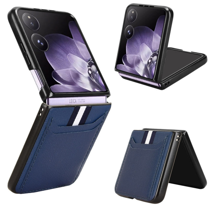 Funda para teléfono con tapa trasera con ranuras para tarjetas y textura de lichi, For Xiaomi Mix Flip 2, For Xiaomi Mix Flip, For Xiaomi Mix Fold 4