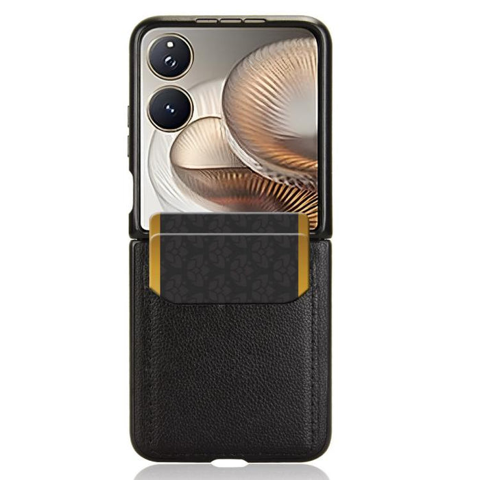 Funda para teléfono con tapa trasera con ranuras para tarjetas y textura de lichi, For Xiaomi Mix Flip 2, For Xiaomi Mix Flip, For Xiaomi Mix Fold 4