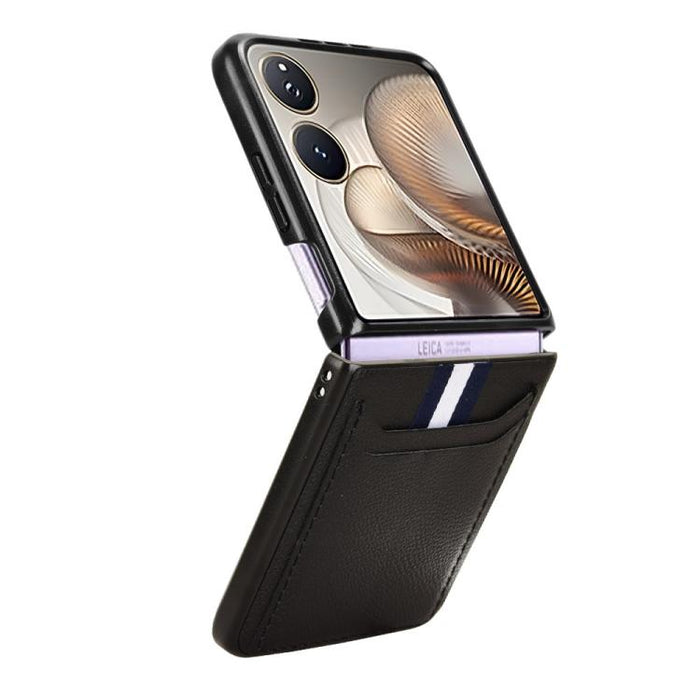Funda para teléfono con tapa trasera con ranuras para tarjetas y textura de lichi, For Xiaomi Mix Flip 2, For Xiaomi Mix Flip, For Xiaomi Mix Fold 4