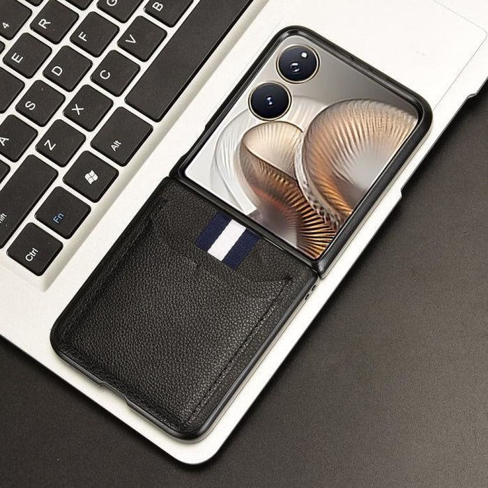 Funda para teléfono con tapa trasera con ranuras para tarjetas y textura de lichi, For Xiaomi Mix Flip 2, For Xiaomi Mix Flip, For Xiaomi Mix Fold 4