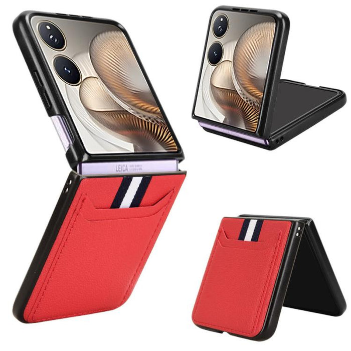 Funda para teléfono con tapa trasera con ranuras para tarjetas y textura de lichi, For Xiaomi Mix Flip 2, For Xiaomi Mix Flip, For Xiaomi Mix Fold 4