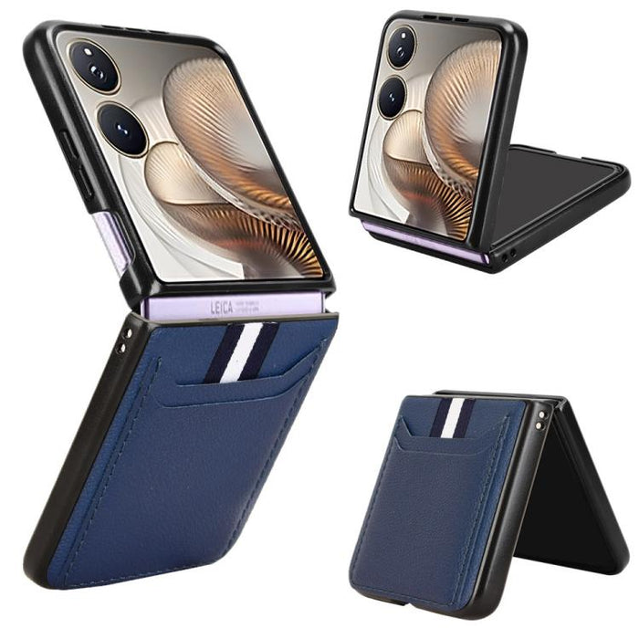 Funda para teléfono con tapa trasera con ranuras para tarjetas y textura de lichi, For Xiaomi Mix Flip 2, For Xiaomi Mix Flip, For Xiaomi Mix Fold 4