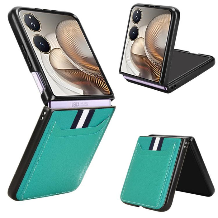 Funda para teléfono con tapa trasera con ranuras para tarjetas y textura de lichi, For Xiaomi Mix Flip 2, For Xiaomi Mix Flip, For Xiaomi Mix Fold 4