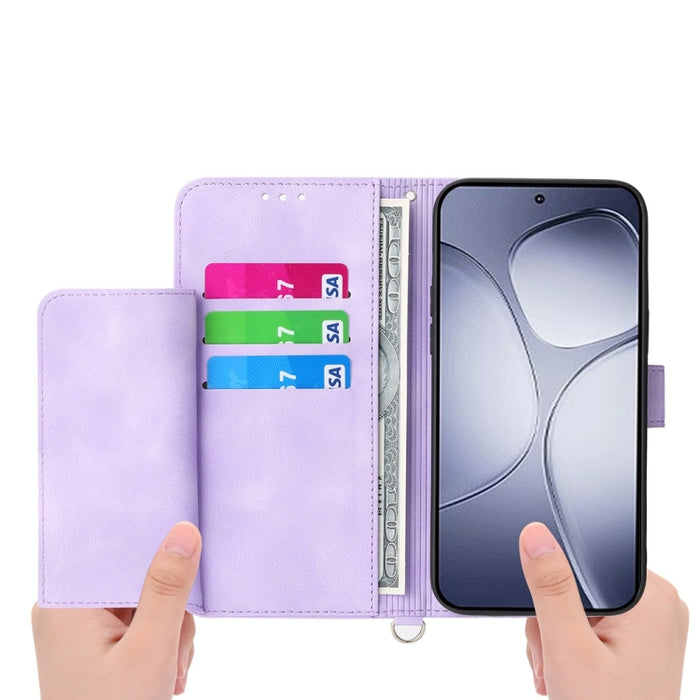 Funda de cuero para teléfono con relieve de flores y tacto de piel, For Redmi K70 Ultra