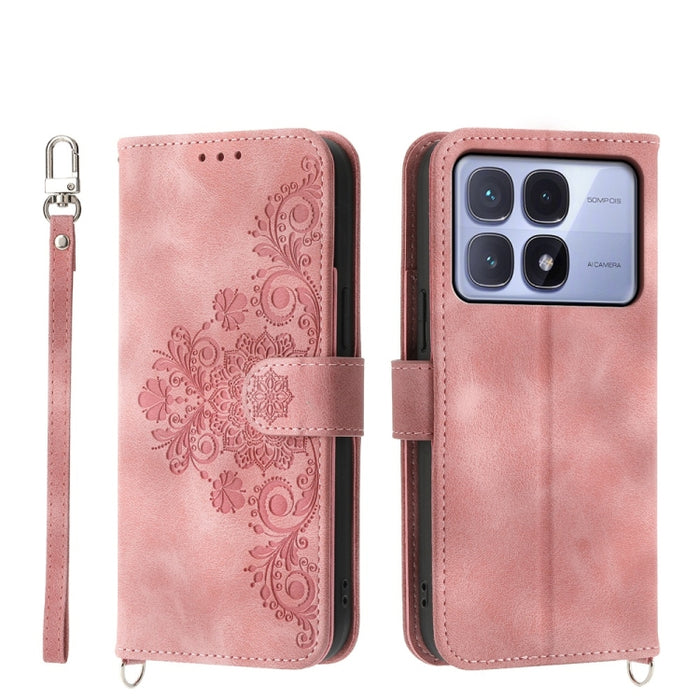 Funda de cuero para teléfono con relieve de flores y tacto de piel, For Redmi A7 Pro 4G / 5G 171mm / Poco C85x 5G, For Redmi 15a 5G, For Redmi Turbo 5 Max 5G / Poco X8 Pro Max 5G, For Redmi K90 Pro Max / Poco F8 Ultra 5G                                ...