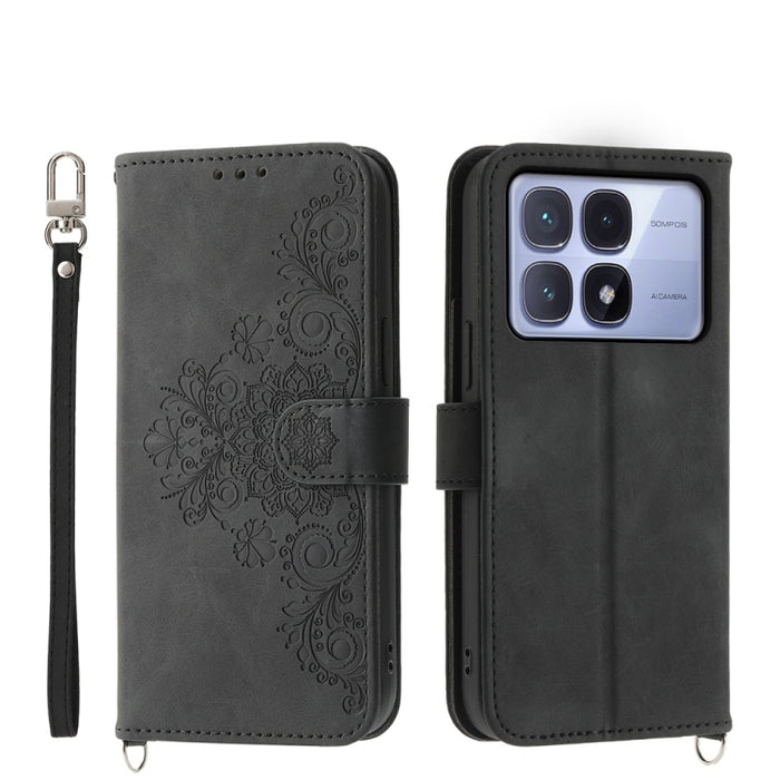Funda de cuero para teléfono con relieve de flores y tacto de piel, For Redmi A7 Pro 4G / 5G 171mm / Poco C85x 5G, For Redmi 15a 5G, For Redmi Turbo 5 Max 5G / Poco X8 Pro Max 5G, For Redmi K90 Pro Max / Poco F8 Ultra 5G                                ...