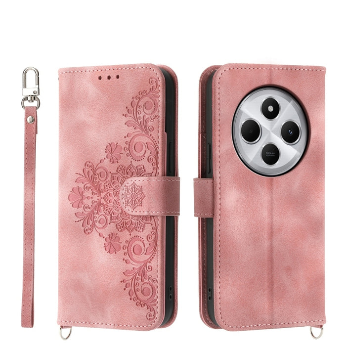 Funda de cuero para teléfono con relieve de flores y tacto de piel, For Redmi A7 Pro 4G / 5G 171mm / Poco C85x 5G, For Redmi 15a 5G, For Redmi Turbo 5 Max 5G / Poco X8 Pro Max 5G, For Redmi K90 Pro Max / Poco F8 Ultra 5G                                ...