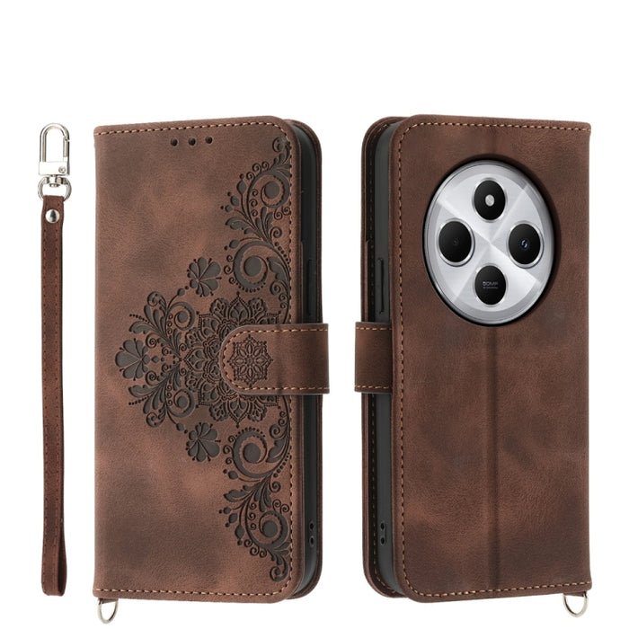 Funda de cuero para teléfono con relieve de flores y tacto de piel, For Redmi A7 Pro 4G / 5G 171mm / Poco C85x 5G, For Redmi 15a 5G, For Redmi Turbo 5 Max 5G / Poco X8 Pro Max 5G, For Redmi K90 Pro Max / Poco F8 Ultra 5G                                ...