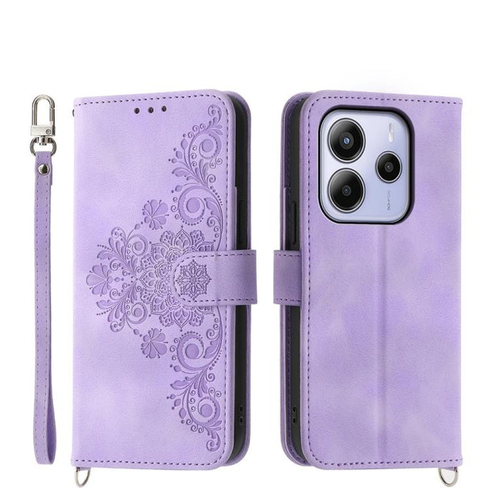 Funda de cuero para teléfono con relieve de flores y tacto de piel, For Redmi A7 Pro 4G / 5G 171mm / Poco C85x 5G, For Redmi 15a 5G, For Redmi Turbo 5 Max 5G / Poco X8 Pro Max 5G, For Redmi K90 Pro Max / Poco F8 Ultra 5G                                ...