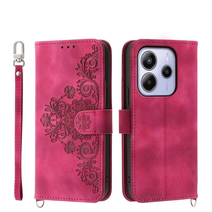 Funda de cuero para teléfono con relieve de flores y tacto de piel, For Redmi A7 Pro 4G / 5G 171mm / Poco C85x 5G, For Redmi 15a 5G, For Redmi Turbo 5 Max 5G / Poco X8 Pro Max 5G, For Redmi K90 Pro Max / Poco F8 Ultra 5G                                ...