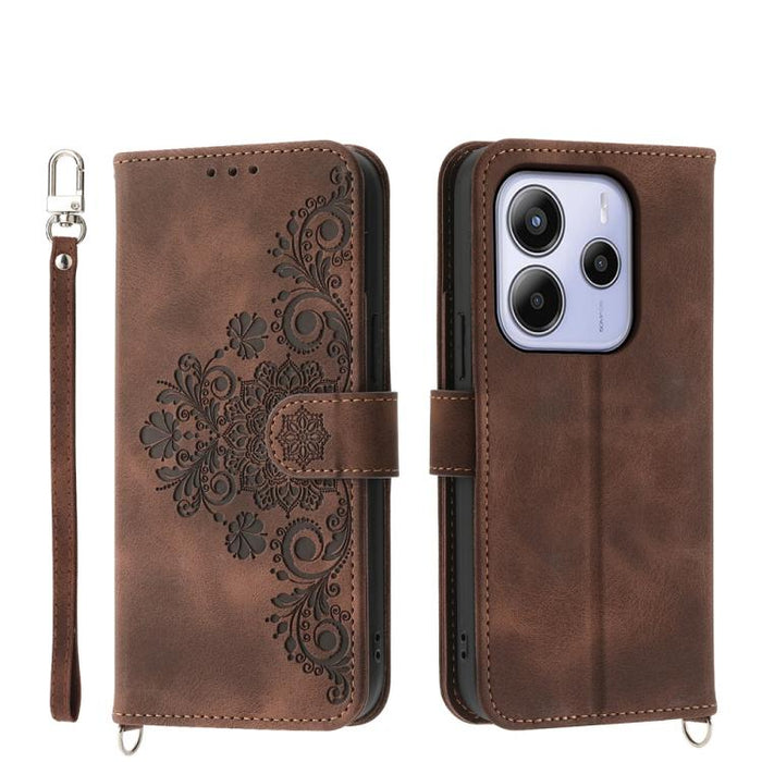 Funda de cuero para teléfono con relieve de flores y tacto de piel, For Redmi A7 Pro 4G / 5G 171mm / Poco C85x 5G, For Redmi 15a 5G, For Redmi Turbo 5 Max 5G / Poco X8 Pro Max 5G, For Redmi K90 Pro Max / Poco F8 Ultra 5G                                ...