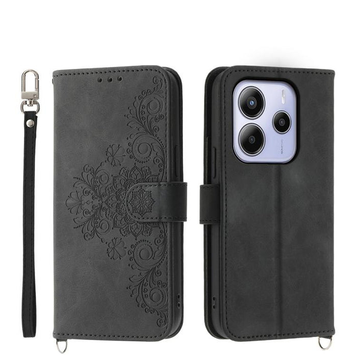 Funda de cuero para teléfono con relieve de flores y tacto de piel, For Redmi A7 Pro 4G / 5G 171mm / Poco C85x 5G, For Redmi 15a 5G, For Redmi Turbo 5 Max 5G / Poco X8 Pro Max 5G, For Redmi K90 Pro Max / Poco F8 Ultra 5G                                ...