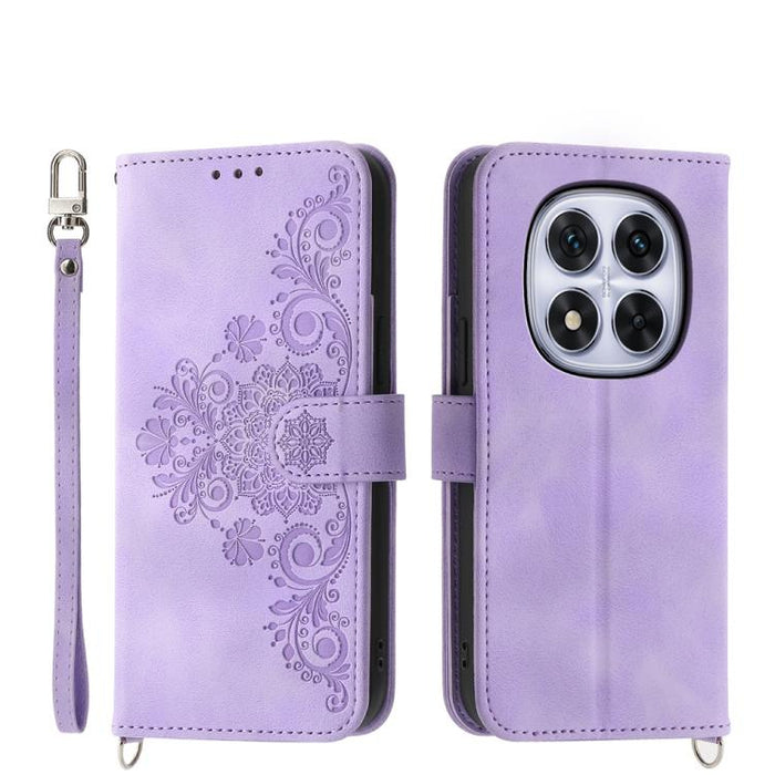 Funda de cuero para teléfono con relieve de flores y tacto de piel, For Redmi A7 Pro 4G / 5G 171mm / Poco C85x 5G, For Redmi 15a 5G, For Redmi Turbo 5 Max 5G / Poco X8 Pro Max 5G, For Redmi K90 Pro Max / Poco F8 Ultra 5G                                ...