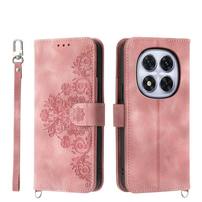 Funda de cuero para teléfono con relieve de flores y tacto de piel, For Redmi A7 Pro 4G / 5G 171mm / Poco C85x 5G, For Redmi 15a 5G, For Redmi Turbo 5 Max 5G / Poco X8 Pro Max 5G, For Redmi K90 Pro Max / Poco F8 Ultra 5G                                ...