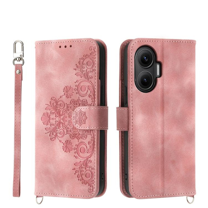 Funda de cuero para teléfono con relieve de flores y tacto de piel, For Redmi A7 Pro 4G / 5G 171mm / Poco C85x 5G, For Redmi 15a 5G, For Redmi Turbo 5 Max 5G / Poco X8 Pro Max 5G, For Redmi K90 Pro Max / Poco F8 Ultra 5G                                ...