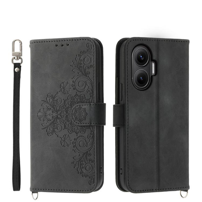 Funda de cuero para teléfono con relieve de flores y tacto de piel, For Redmi A7 Pro 4G / 5G 171mm / Poco C85x 5G, For Redmi 15a 5G, For Redmi Turbo 5 Max 5G / Poco X8 Pro Max 5G, For Redmi K90 Pro Max / Poco F8 Ultra 5G                                ...