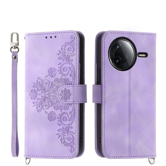 Funda de cuero para teléfono con relieve de flores y tacto de piel, For Redmi A7 Pro 4G / 5G 171mm / Poco C85x 5G, For Redmi 15a 5G, For Redmi Turbo 5 Max 5G / Poco X8 Pro Max 5G, For Redmi K90 Pro Max / Poco F8 Ultra 5G                                ...