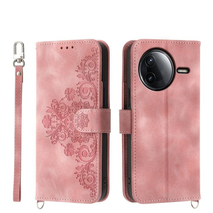 Funda de cuero para teléfono con relieve de flores y tacto de piel, For Redmi A7 Pro 4G / 5G 171mm / Poco C85x 5G, For Redmi 15a 5G, For Redmi Turbo 5 Max 5G / Poco X8 Pro Max 5G, For Redmi K90 Pro Max / Poco F8 Ultra 5G                                ...