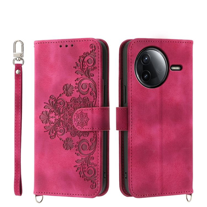 Funda de cuero para teléfono con relieve de flores y tacto de piel, For Redmi A7 Pro 4G / 5G 171mm / Poco C85x 5G, For Redmi 15a 5G, For Redmi Turbo 5 Max 5G / Poco X8 Pro Max 5G, For Redmi K90 Pro Max / Poco F8 Ultra 5G                                ...