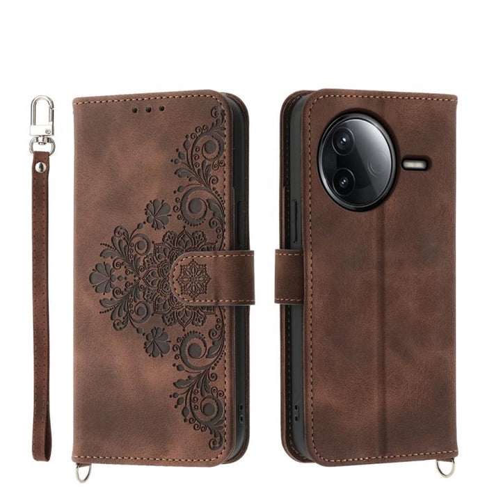 Funda de cuero para teléfono con relieve de flores y tacto de piel, For Redmi A7 Pro 4G / 5G 171mm / Poco C85x 5G, For Redmi 15a 5G, For Redmi Turbo 5 Max 5G / Poco X8 Pro Max 5G, For Redmi K90 Pro Max / Poco F8 Ultra 5G                                ...