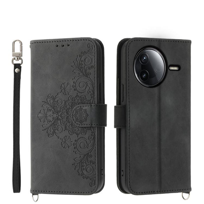 Funda de cuero para teléfono con relieve de flores y tacto de piel, For Redmi A7 Pro 4G / 5G 171mm / Poco C85x 5G, For Redmi 15a 5G, For Redmi Turbo 5 Max 5G / Poco X8 Pro Max 5G, For Redmi K90 Pro Max / Poco F8 Ultra 5G                                ...