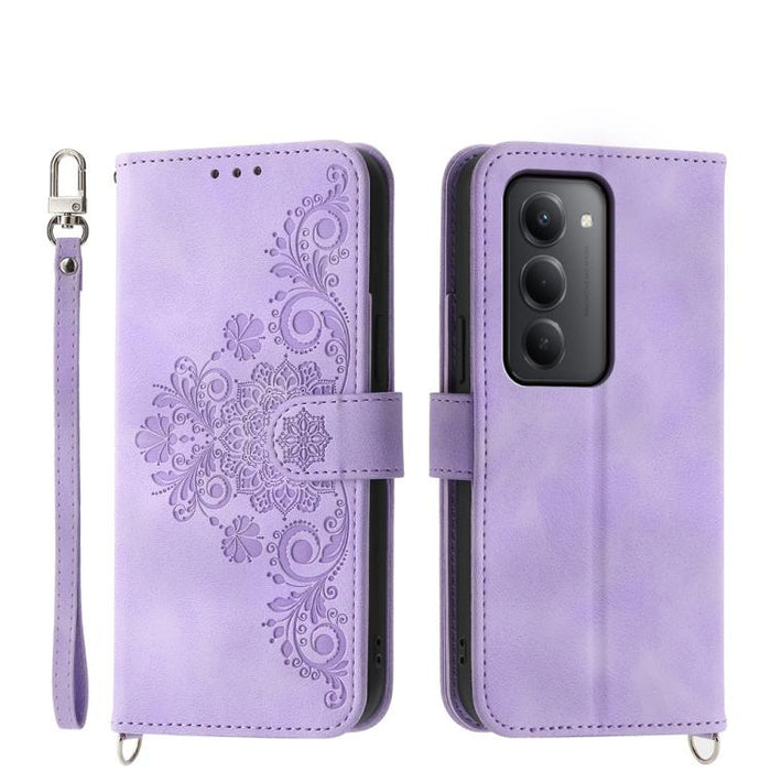 Funda de cuero para teléfono con relieve de flores y tacto de piel, For Redmi A7 Pro 4G / 5G 171mm / Poco C85x 5G, For Redmi 15a 5G, For Redmi Turbo 5 Max 5G / Poco X8 Pro Max 5G, For Redmi K90 Pro Max / Poco F8 Ultra 5G                                ...