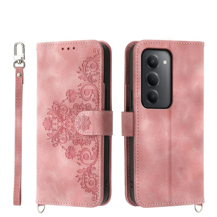 Funda de cuero para teléfono con relieve de flores y tacto de piel, For Redmi A7 Pro 4G / 5G 171mm / Poco C85x 5G, For Redmi 15a 5G, For Redmi Turbo 5 Max 5G / Poco X8 Pro Max 5G, For Redmi K90 Pro Max / Poco F8 Ultra 5G                                ...