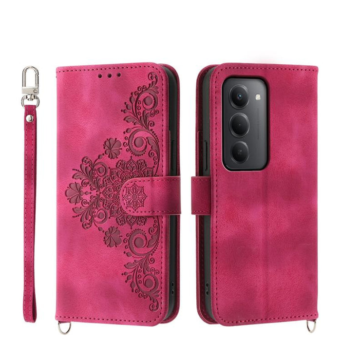 Funda de cuero para teléfono con relieve de flores y tacto de piel, For Redmi A7 Pro 4G / 5G 171mm / Poco C85x 5G, For Redmi 15a 5G, For Redmi Turbo 5 Max 5G / Poco X8 Pro Max 5G, For Redmi K90 Pro Max / Poco F8 Ultra 5G                                ...
