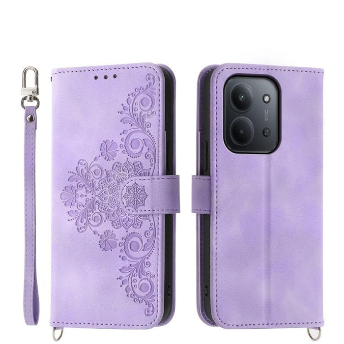 Funda de cuero para teléfono con relieve de flores y tacto de piel, For Redmi A7 Pro 4G / 5G 171mm / Poco C85x 5G, For Redmi 15a 5G, For Redmi Turbo 5 Max 5G / Poco X8 Pro Max 5G, For Redmi K90 Pro Max / Poco F8 Ultra 5G                                ...