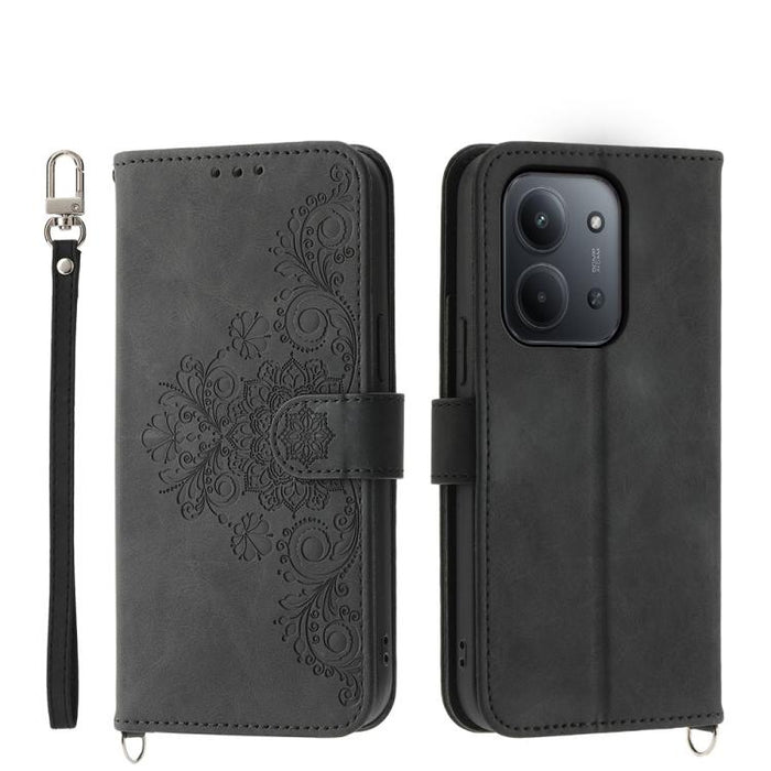 Funda de cuero para teléfono con relieve de flores y tacto de piel, For Redmi A7 Pro 4G / 5G 171mm / Poco C85x 5G, For Redmi 15a 5G, For Redmi Turbo 5 Max 5G / Poco X8 Pro Max 5G, For Redmi K90 Pro Max / Poco F8 Ultra 5G                                ...