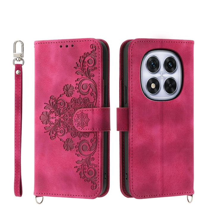 Funda de cuero para teléfono con relieve de flores y tacto de piel, For Redmi A7 Pro 4G / 5G 171mm / Poco C85x 5G, For Redmi 15a 5G, For Redmi Turbo 5 Max 5G / Poco X8 Pro Max 5G, For Redmi K90 Pro Max / Poco F8 Ultra 5G                                ...