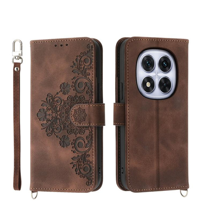 Funda de cuero para teléfono con relieve de flores y tacto de piel, For Redmi A7 Pro 4G / 5G 171mm / Poco C85x 5G, For Redmi 15a 5G, For Redmi Turbo 5 Max 5G / Poco X8 Pro Max 5G, For Redmi K90 Pro Max / Poco F8 Ultra 5G                                ...