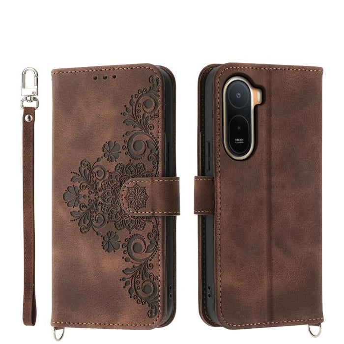 Funda de cuero para teléfono con relieve de flores y tacto de piel, For Redmi A7 Pro 4G / 5G 171mm / Poco C85x 5G, For Redmi 15a 5G, For Redmi Turbo 5 Max 5G / Poco X8 Pro Max 5G, For Redmi K90 Pro Max / Poco F8 Ultra 5G                                ...