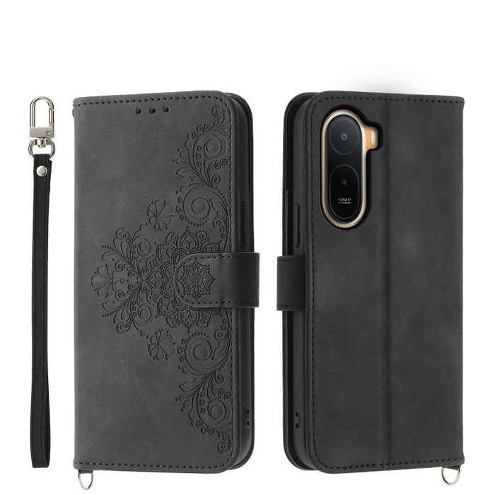Funda de cuero para teléfono con relieve de flores y tacto de piel, For Redmi A7 Pro 4G / 5G 171mm / Poco C85x 5G, For Redmi 15a 5G, For Redmi Turbo 5 Max 5G / Poco X8 Pro Max 5G, For Redmi K90 Pro Max / Poco F8 Ultra 5G                                ...