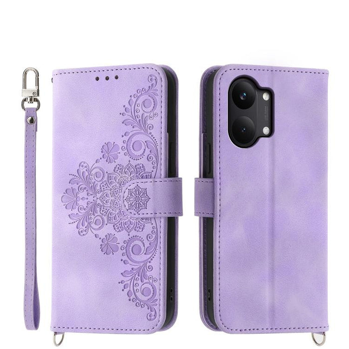 Funda de cuero para teléfono con relieve de flores y tacto de piel, For Redmi A7 Pro 4G / 5G 171mm / Poco C85x 5G, For Redmi 15a 5G, For Redmi Turbo 5 Max 5G / Poco X8 Pro Max 5G, For Redmi K90 Pro Max / Poco F8 Ultra 5G                                ...