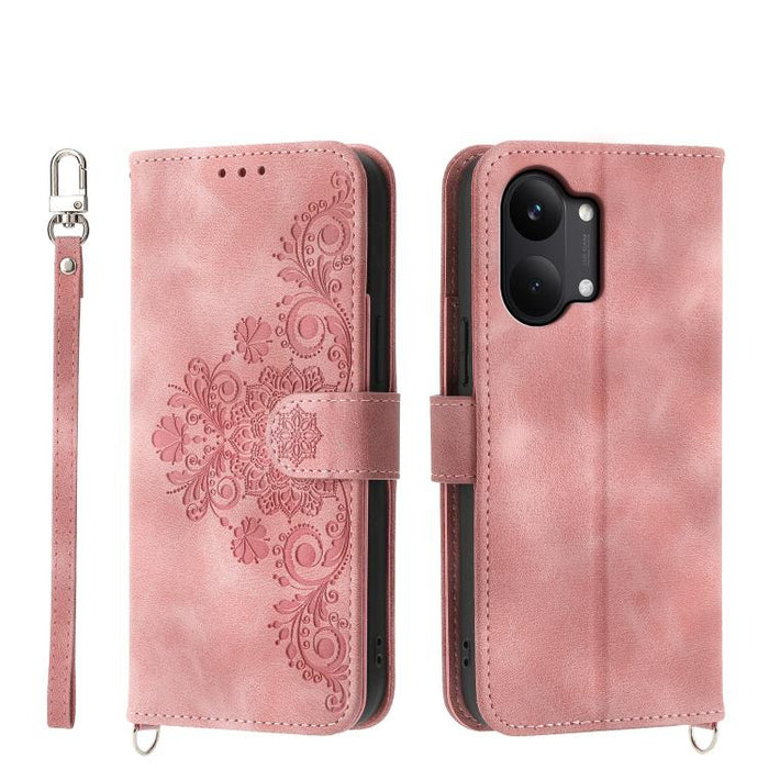 Funda de cuero para teléfono con relieve de flores y tacto de piel, For Redmi A7 Pro 4G / 5G 171mm / Poco C85x 5G, For Redmi 15a 5G, For Redmi Turbo 5 Max 5G / Poco X8 Pro Max 5G, For Redmi K90 Pro Max / Poco F8 Ultra 5G                                ...