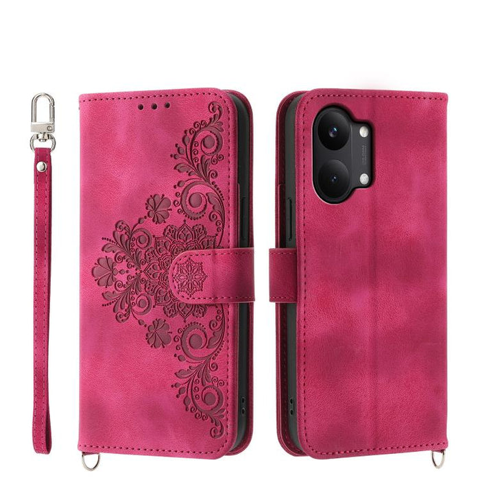 Funda de cuero para teléfono con relieve de flores y tacto de piel, For Redmi A7 Pro 4G / 5G 171mm / Poco C85x 5G, For Redmi 15a 5G, For Redmi Turbo 5 Max 5G / Poco X8 Pro Max 5G, For Redmi K90 Pro Max / Poco F8 Ultra 5G                                ...