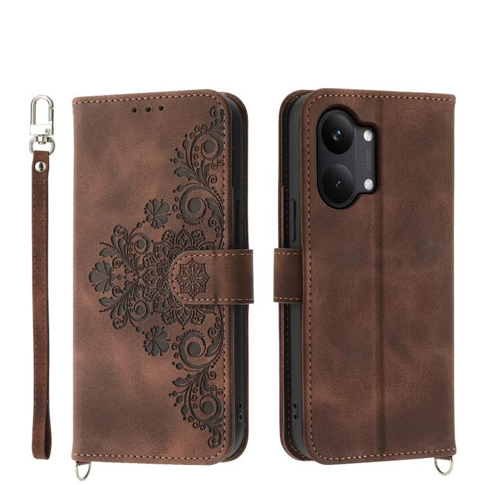 Funda de cuero para teléfono con relieve de flores y tacto de piel, For Redmi A7 Pro 4G / 5G 171mm / Poco C85x 5G, For Redmi 15a 5G, For Redmi Turbo 5 Max 5G / Poco X8 Pro Max 5G, For Redmi K90 Pro Max / Poco F8 Ultra 5G                                ...
